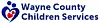 Wayne County Children Services logo with heart and family design.