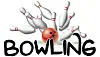 Graphic of bowling pins and a red bowling ball.