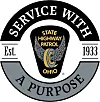 Ohio State Highway Patrol logo with wings and text.