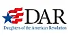 Daughters of the American Revolution logo with star and flags.