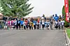 Children lined up at the starting line for a fun run event.