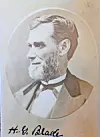 Black and white portrait of H.G. Blake with a beard and formal attire.