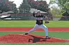 Baseball pitcher on the mound in a sunny setting.