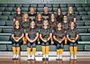 Softball team in matching uniforms poses for a photo.
