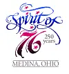 Spirit of 76 logo with decorative text and stars.