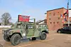 Military vehicle in front of VFW Post 1445 in New Philadelphia, Ohio.