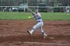 Softball pitcher throwing a ball on a field.