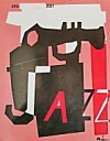 Abstract jazz artwork with bold shapes and colors.