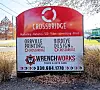 Roadside sign for CrossBridge listing marketing, website, video, advertising, print, printing, design, and truck service.