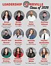 Poster showing 12 headshots labeled as Leadership Orville Class of 2026.
