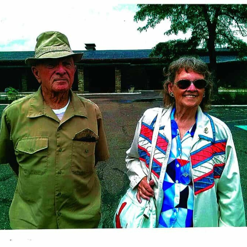 Jay and Edith Newbold on one of their adventures. They celebrated their 77th year of marriage on Oct. 18.