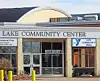 Exterior of Lake Community Center with signs for Lake Community YMCA and Cleveland Clinic.