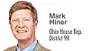 Portrait of Mark Hiner with text identifying him as Ohio House Rep. District 98.