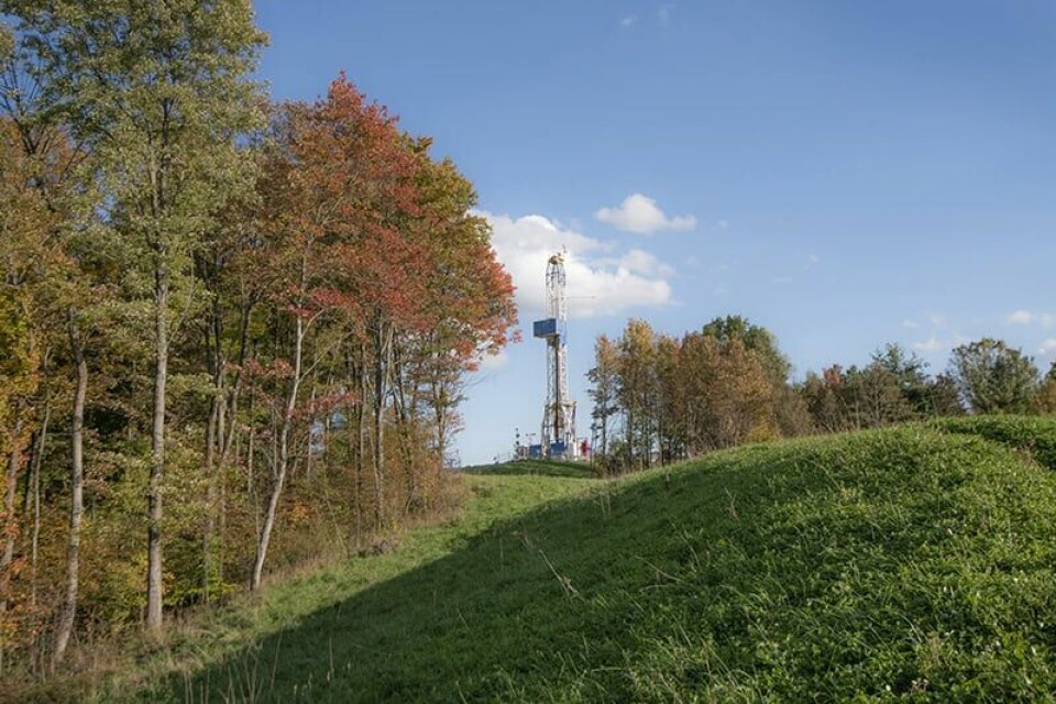 Submitted PhotoEncino led the state in oil production in the first quarter of 2024, according to the Ohio Department of Natural Resources. The company produced over 51 percent of the oil from the Utica/Pt.Pleasant shale plays.An Encino drilling rig is shown on a Carroll County well pad.