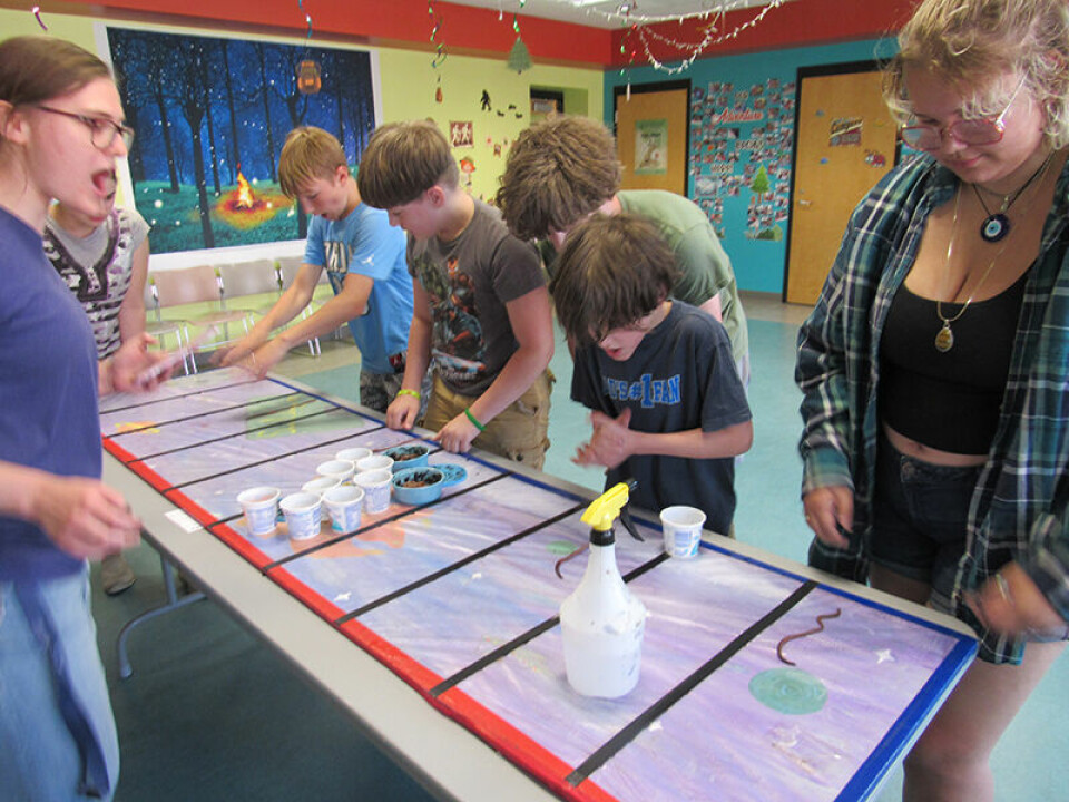CCM/ Thomas ClapperAndrew Sommer, 9, took the first-place spot out of the four finalists at Carroll County District Library's annual worm race championship.