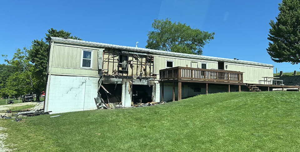 Submitted photoA fire that started in the basement destroyed a mobile home in Orange Twp. Sunday morning. Firefighters from three departments responded.
