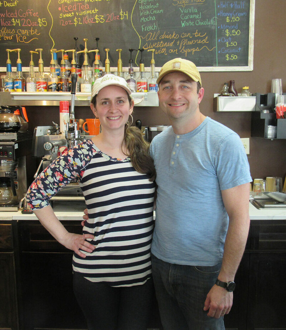 CCM/ Thomas ClapperJenna (left) and Andrew Powell launched The Millstone Grind & Café at the corner of State Route 43 and Milo Rd. north of Carrollton. A grand opening celebration is planned April 16.