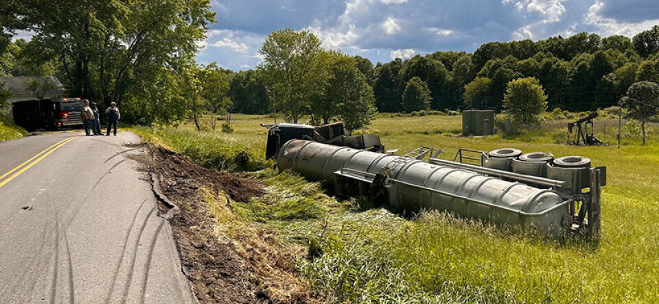 Submitted PhotoGreat Trail Fire District responded to a semi-truck rollover on Lilly Rd. that resulted in the spill of about 1,400 gallons of a highly flammable condensate.