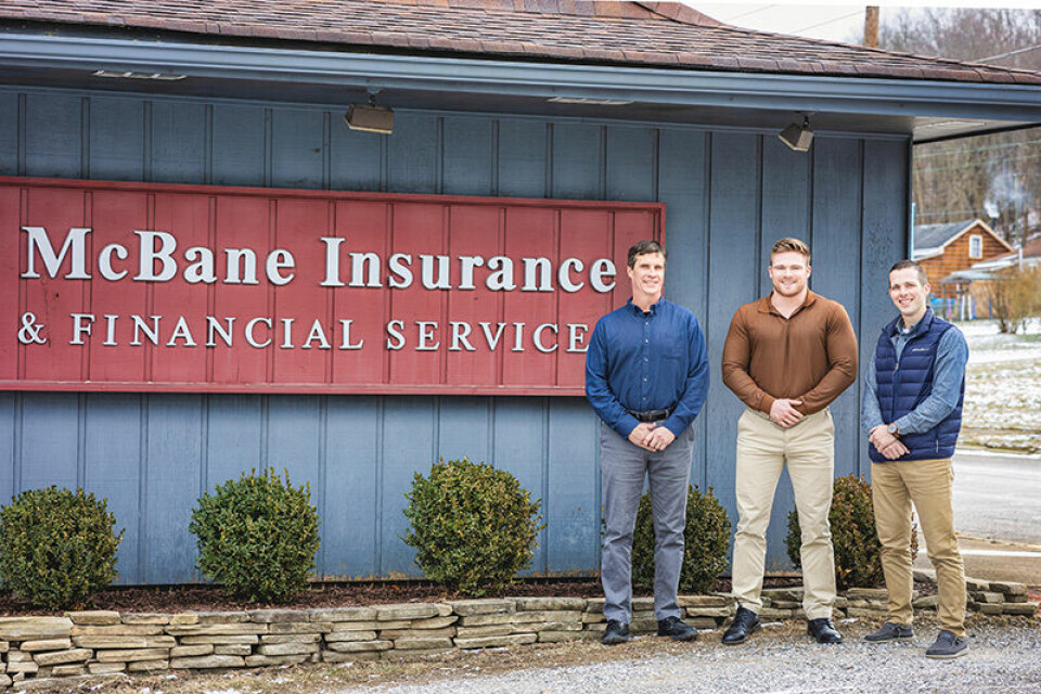 McGinnis Made LLCThe fifth generation of the McBane family began his career earlier this month when Alec McBane joined the business. He is shown above with the family’s fourth generation to be involved in the business. From left are Dave McBane, Alec McBane and Dan McBane.