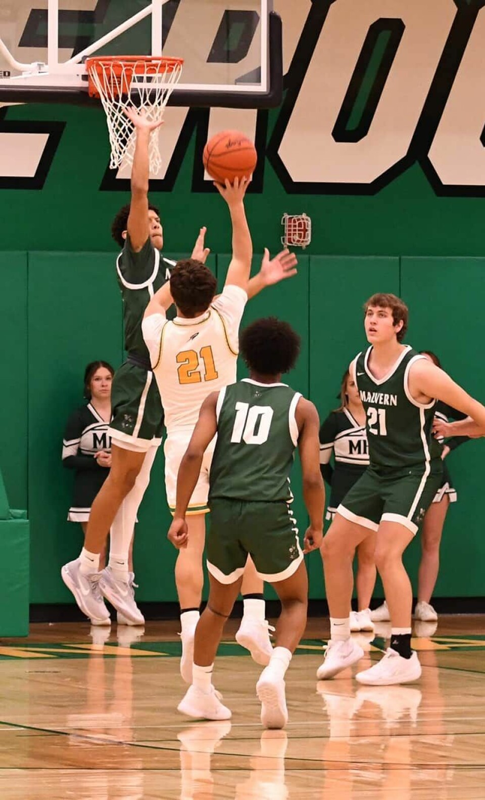 CCM/Pete McIntireMalvern’s Rodney Smith defends a shot from Rocket Brooks Bower (21) as J’Allen Barrino looks on during a Dec. 19 game.