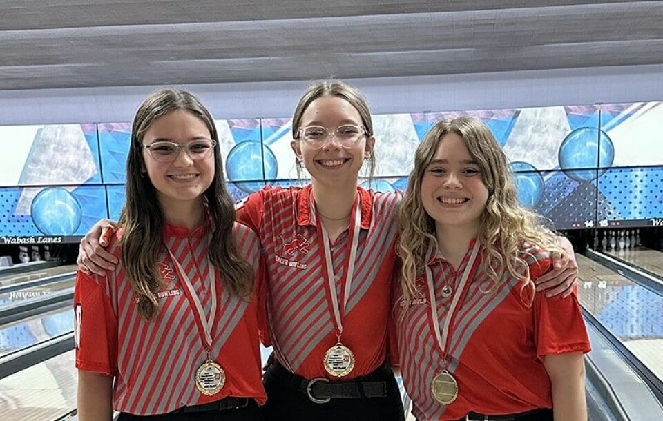 Submitted PhotoThree Minerva Lady Lions earned All-Tournament honors at the Dover Invitational. Shown from left are Izabelle Genet, Shelby Worrell and Kayla Henderhan.