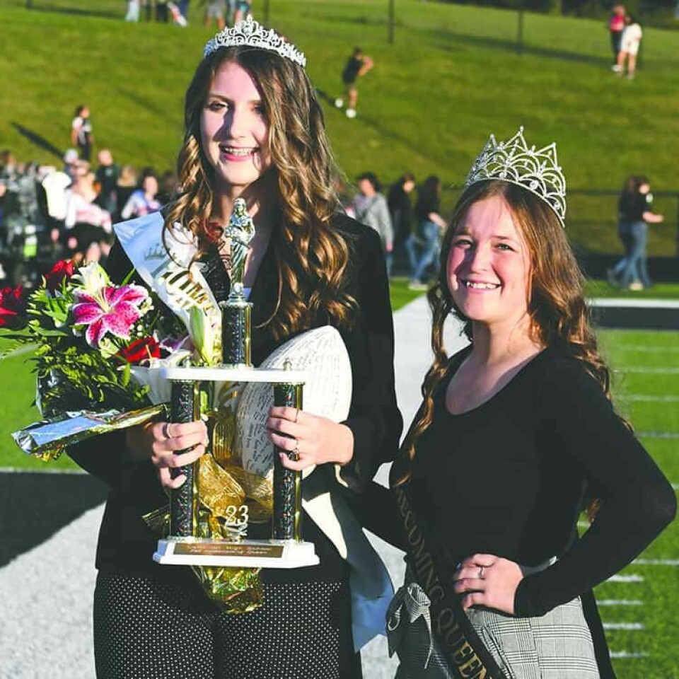 CCM/Dan Ries 2023 Queen Meagan Rutledge (left) was crowned by 2022 queen Madilynn Baker