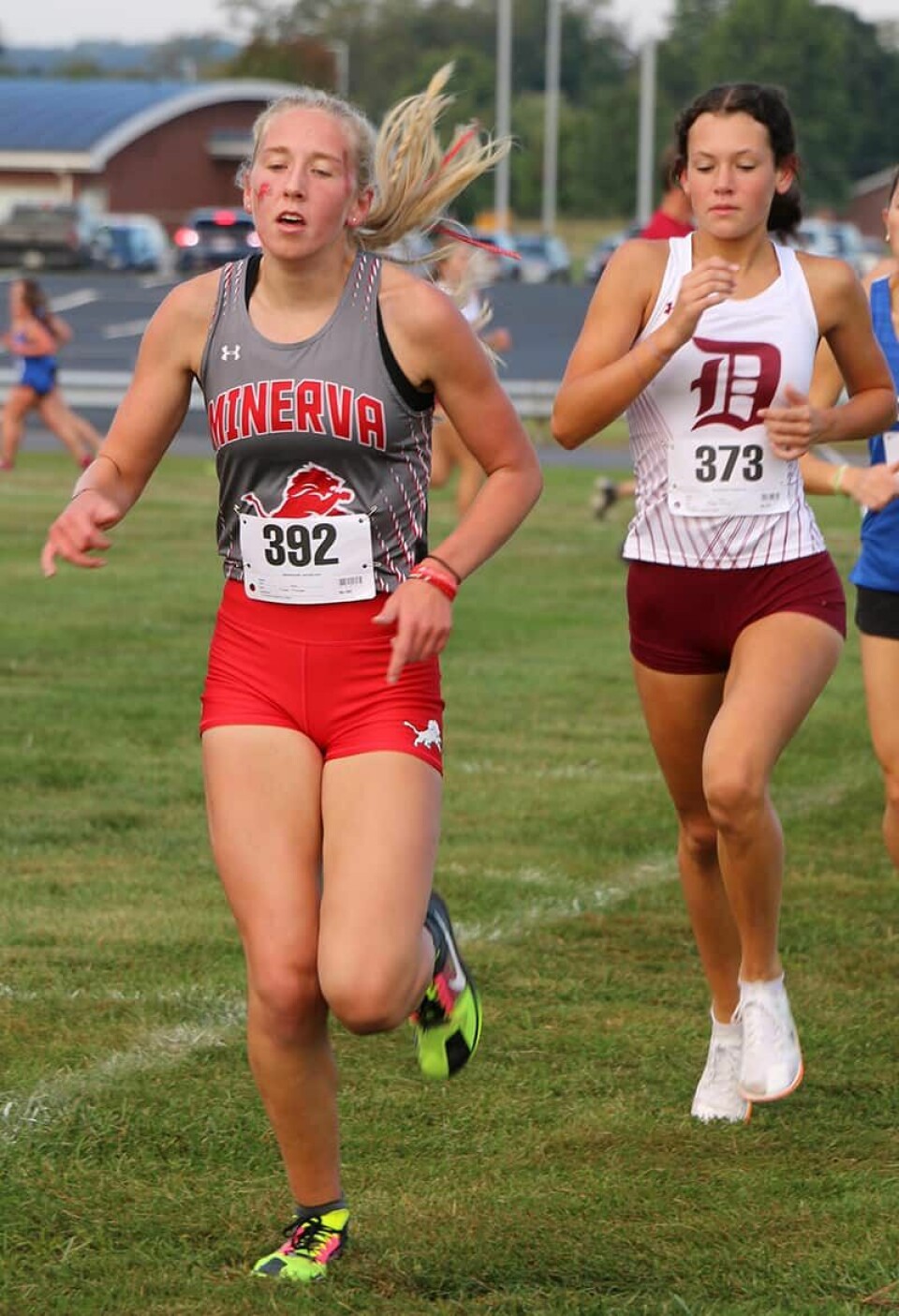 Photo by Janet LaneKatie Ison led the Minerva girls team to victory with a third place finish in the girls large school race.