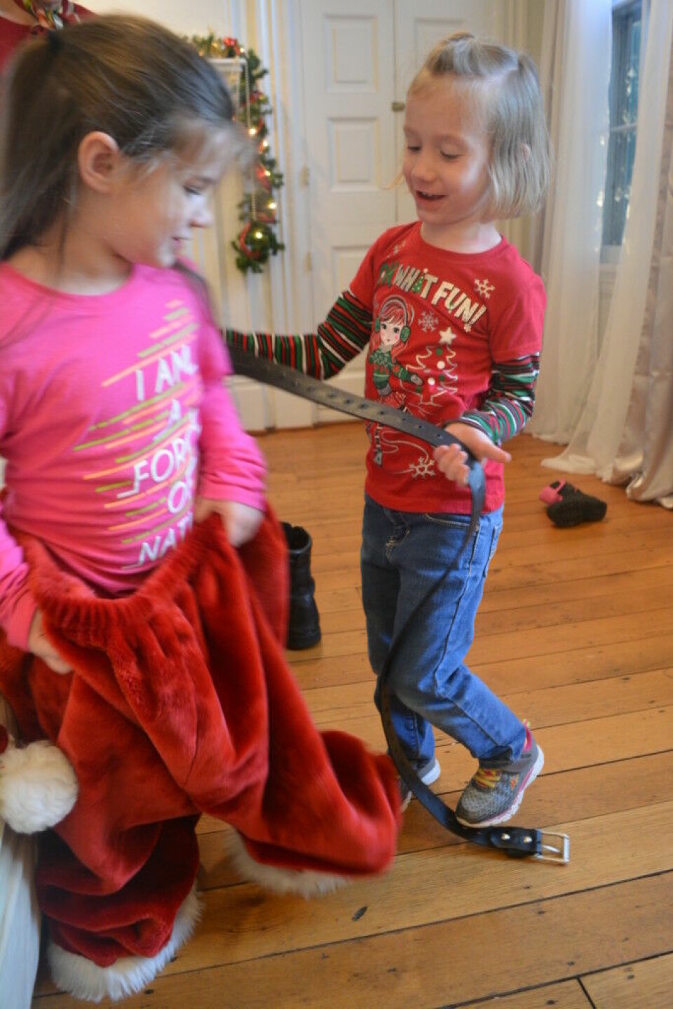Trying on Santa was a unique family experience