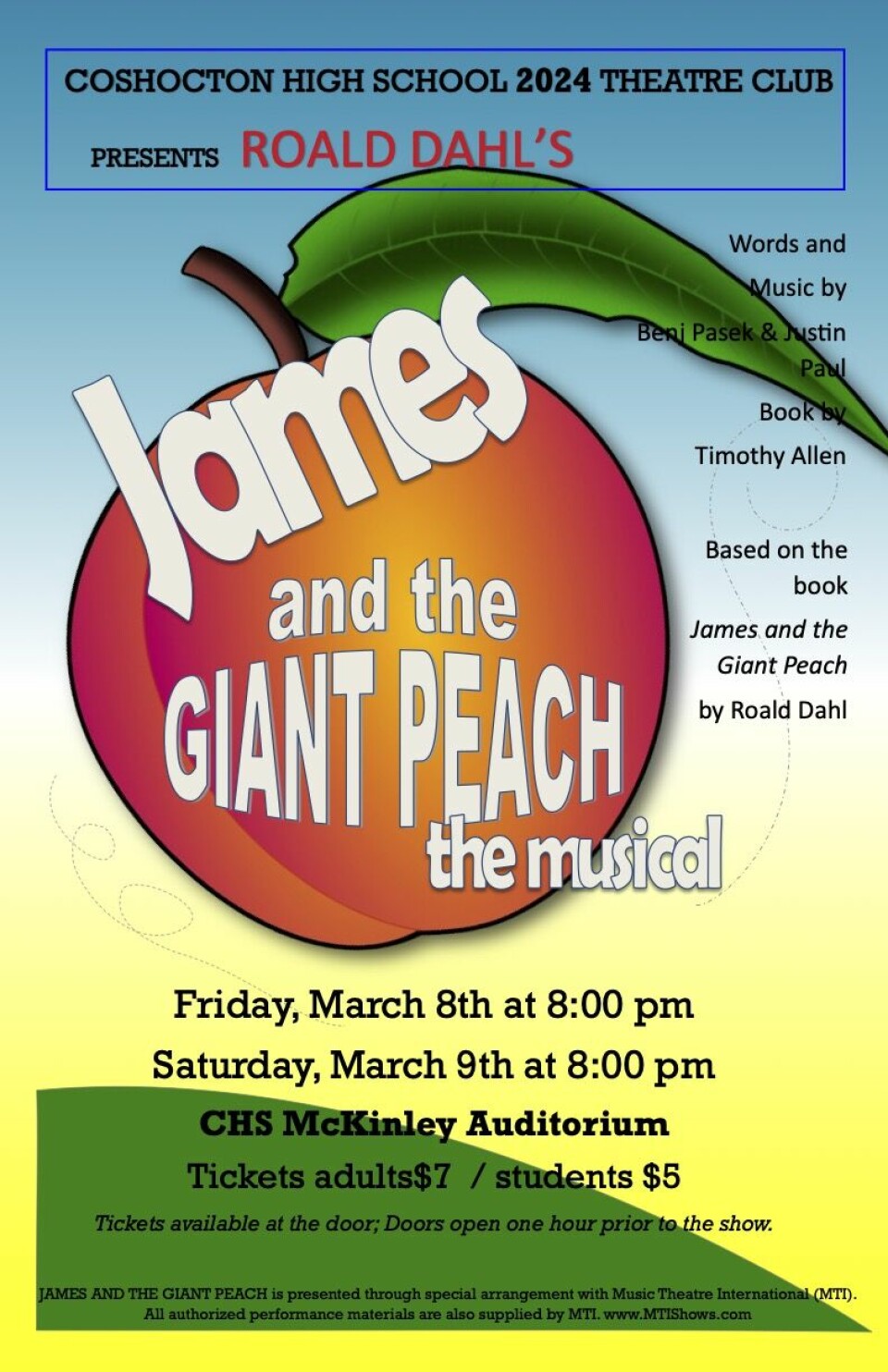 CHS present ‘James and the Giant Peach’ musical
