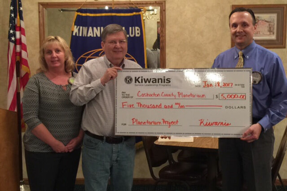Kiwanis donates to Save the Coshocton Planetarium Fund USE ME - Kiwanis Donation