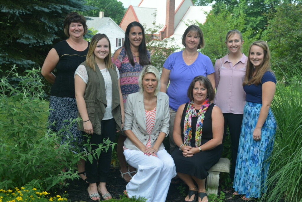 Sacred Heart School introduces new staff The staff at Sacred Heart School this year will include: Front row, from left – Stephanie Myers, Carrie Garabrandt, Mary Kobel, Amber Lonsinger; back row – Lisa Myers, Valeree Bryant, Sheryl Moses and Britanie Powers. Josie Sellers | Beacon