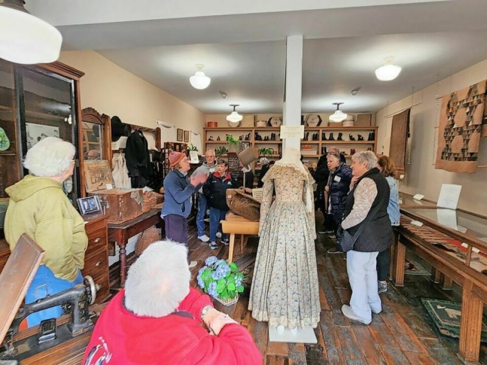 A tour of the Wayne County Historical Society includes a stop at a mid-19th century building that had been in Fredericksburg and now houses a general store and dress shop. Discover local history with WCHS tour