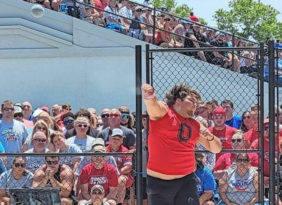 Orrville's Talon Beichler, seen here competing at last year's OHSAA State Championships, will continue his athletic career at Notre Dame University next year. Orrville’s Beichler commits to throw for Fighting Irish
