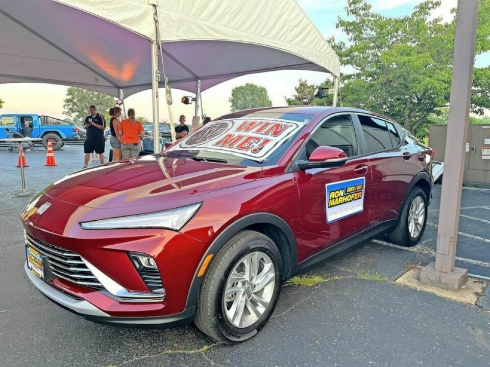 The 2024 Buick Envista compact crossover comes with an advanced safety package, side blind zone and adaptive cruise control with a sticker price of $24,585. Car raffle to benefit the Tusky Valley Booster Club