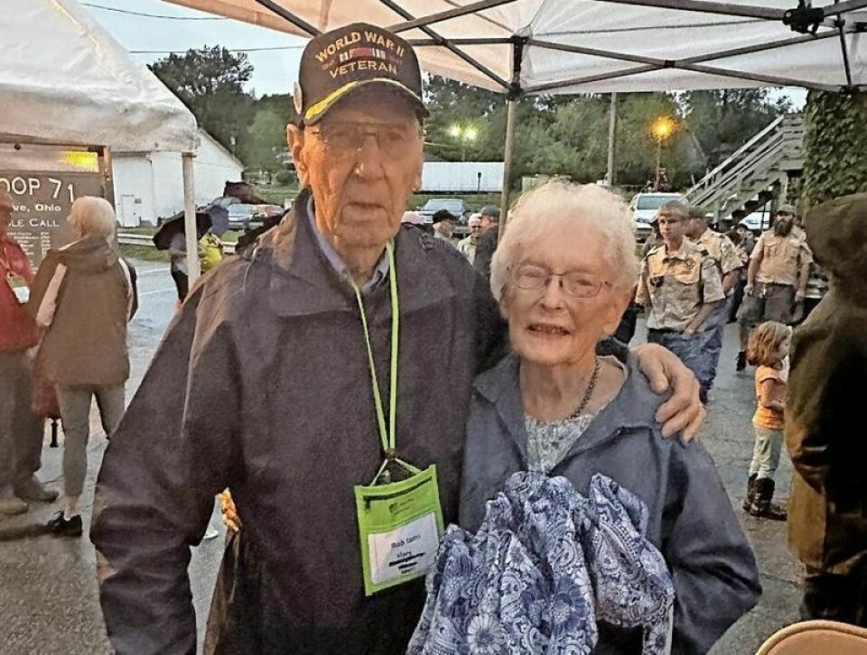 Bob Iams of Wooster, shown here with his wife Dorothy, is 97 and one of very few living area veterans from World War II. World War II veteran takes special trip to Capitol