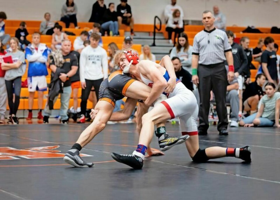West Holmes senior Grady Toye, right, finished fourth in the 126-pound weight class at the Marion Harding Classic, helping the Knights place fifth in the 37-team field. Knights get 7 on podium at Marion Harding Classic