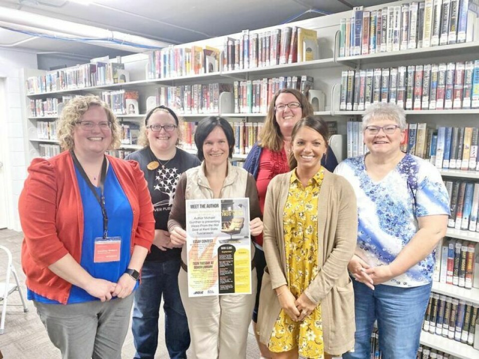 Members of One Book, One Community, Courtney Wallace , left, Liz Strauss, April King, Rachael Bowers, Jessica Felton, Wanda Krocker are working with the Tuscarawas County Writers Guid and Literacy Coalition to offer this year’s fourth annual writing contest. Writing contest open to all