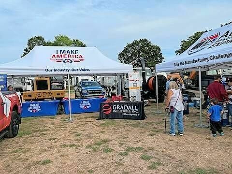 Stop by the Gradall area during the fair to see the equipment, play games, and enter for a chance to win prizes. Gradall equipment on display at fair