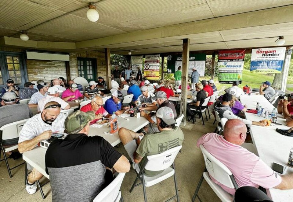 The post-golf scramble meal provided plenty of time for the Millersburg Lions members to share their gratitude for those who came out to support their effort to raise money for eight area scholarships. Millersburg Lions raise funds at annual golf outing