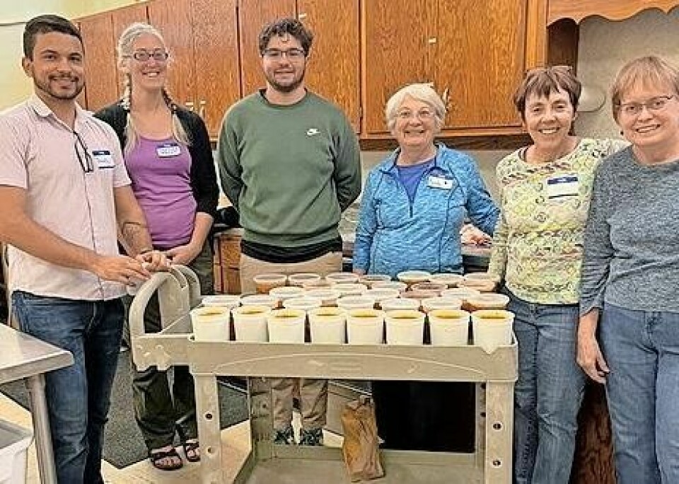 Wayne County Schools Career Center Aspire English as a Second Language (ESOL) students help with Westminster Presbyterian Church’s “Hearty Italian Soup Sale.” Aspire-ESOL students aid Westminster soup sale