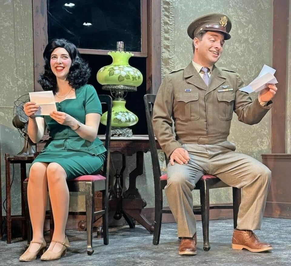 Sarah Spies, left, and Chester Boffo rehearse for “Dear Ruth” at The Little Theatre. 'Dear Ruth' to open this weekend