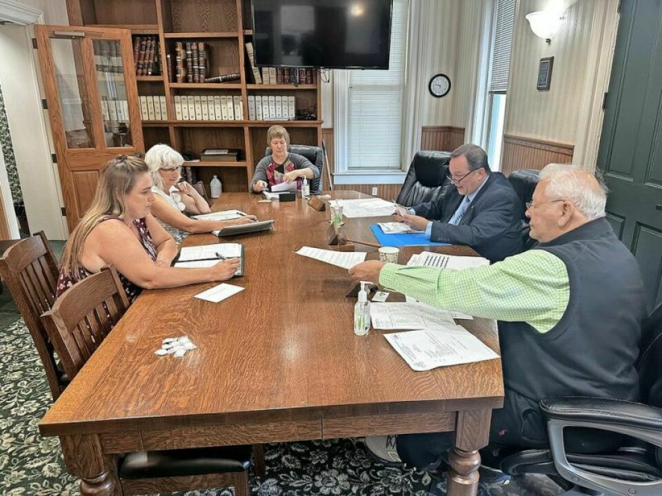 Deb Miller, director of the Holmes County Home, left, relayed updated information and some upcoming improvements to the Holmes County commissioners during their recent meeting. County Home looking to increase first-floor living quarters