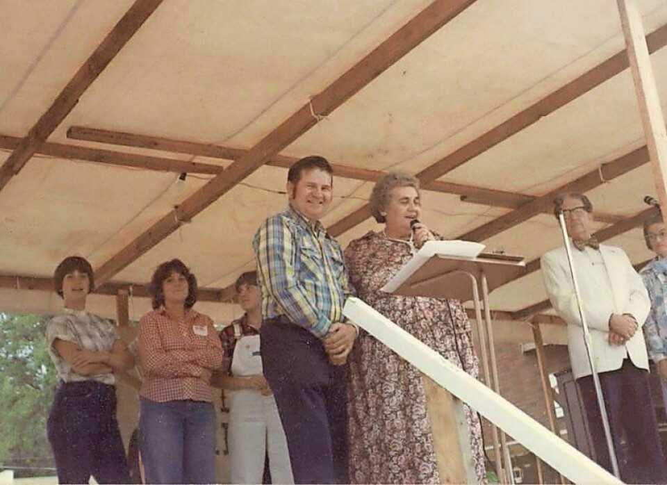 Lucille Lowe speaks at an Early American Days event from years past. Lowe, who was an integral community member in Killbuck, will be one of the features of the upcoming Holmes County Historical Society Our Town Killbuck event on Aug. 30 at the Duncan Theater. HCHS’s Our Town series heads to Killbuck Aug. 30
