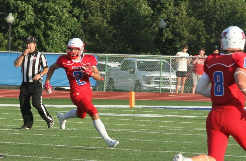 Garaway’s Wyatt Wallick helped lead the way on defense in a 28-0 win over West Muskingum on Sept. 1. Pirates football moves to 3-0 with blanking of West Muskingum