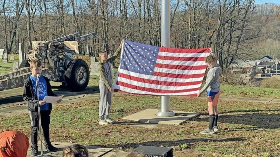 The Killbuck Elementary fifth-grade trio of Cole Anderson, Jack Gautier and Easton Ewing presented the folding of the American flag, with Anderson talking about the meaning of each of the 13 folds in the flag. Killbuck kids value respect, integrity at Veterans Day