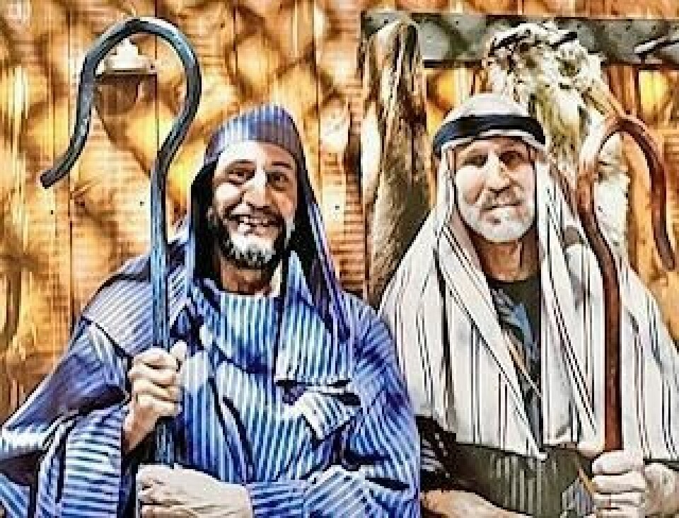 Don and Tom Balizet portray shepherds at Night in Bethlehem. Night in Bethlehem in 30th year at the Calvary Chapel