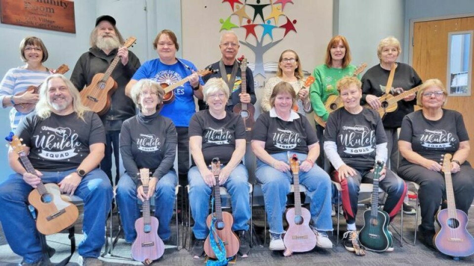 Members of The T County Ukulele Squad have been meeting twice a month at the library for the past year. A Ukulele Christmas coming to Dover