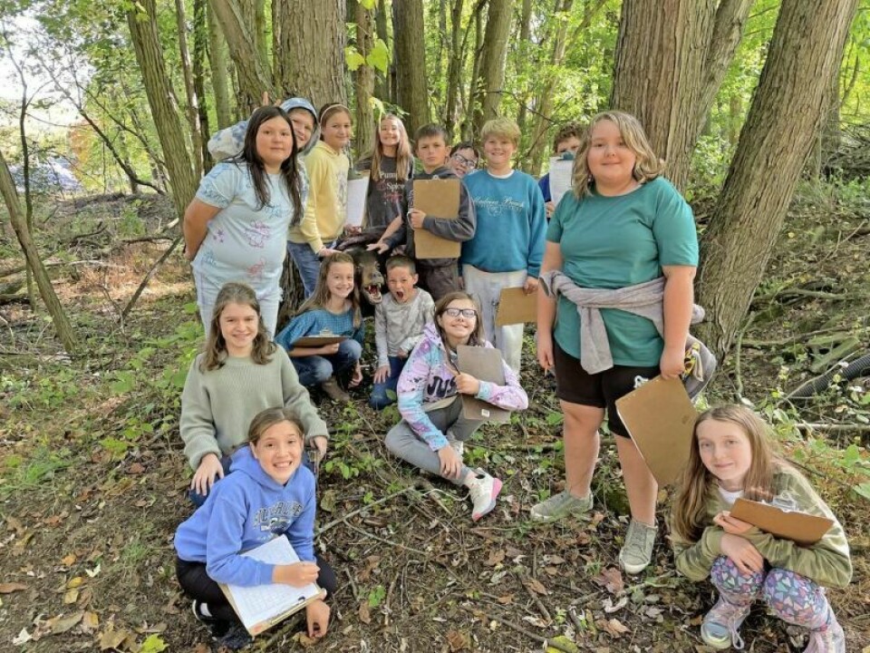 The Millersburg Elementary fifth-grade students took a morning to go explore the woods and learn about nature during an ecosystem walk that included Paul the Bear. Ecosystem lesson takes a walk on the wild side