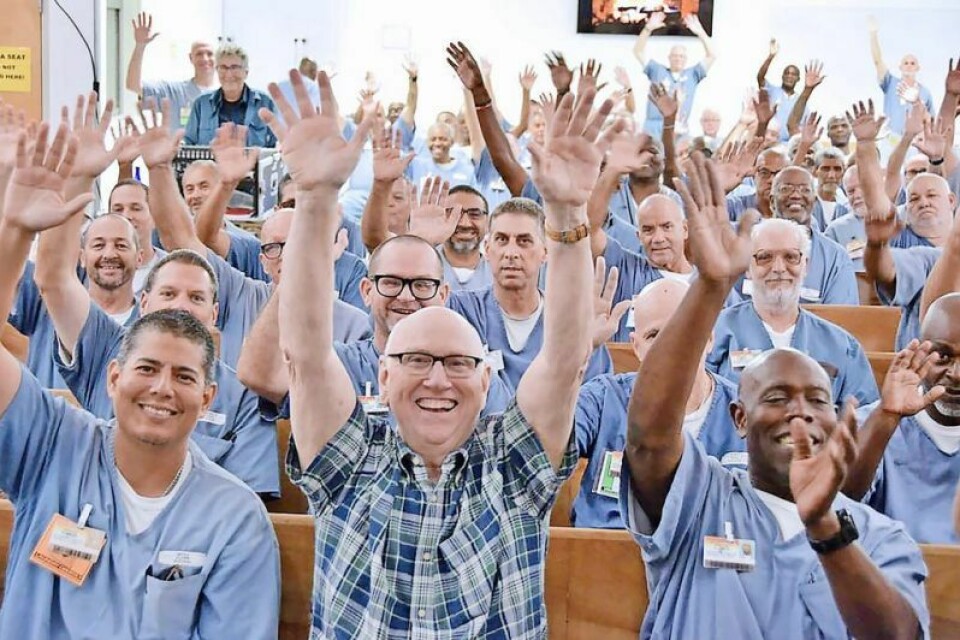 The joy of Christ in Ron Miller, center, has had a major impact on many prisoners through the ministry Timothy's Gift. This Christmas the organization will present many Christmas shows in prisons. Miller’s creation of Timothy’s Gift is a Christmas miracle
