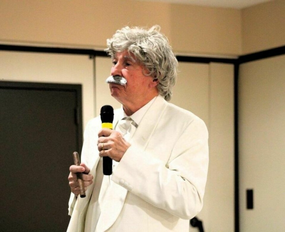 Don Maurer of Dover spoke as Mark Twain at the annual members meeting and winter banquet of the Tuscarawas County Historical Society. Mark Twain speaks at historical society event